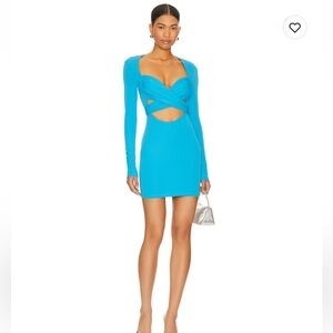H:ours Bea Mini Dress in Neon Blue